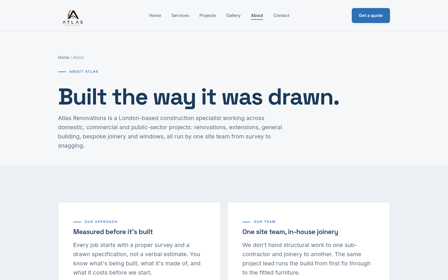 Atlas Renovations about page