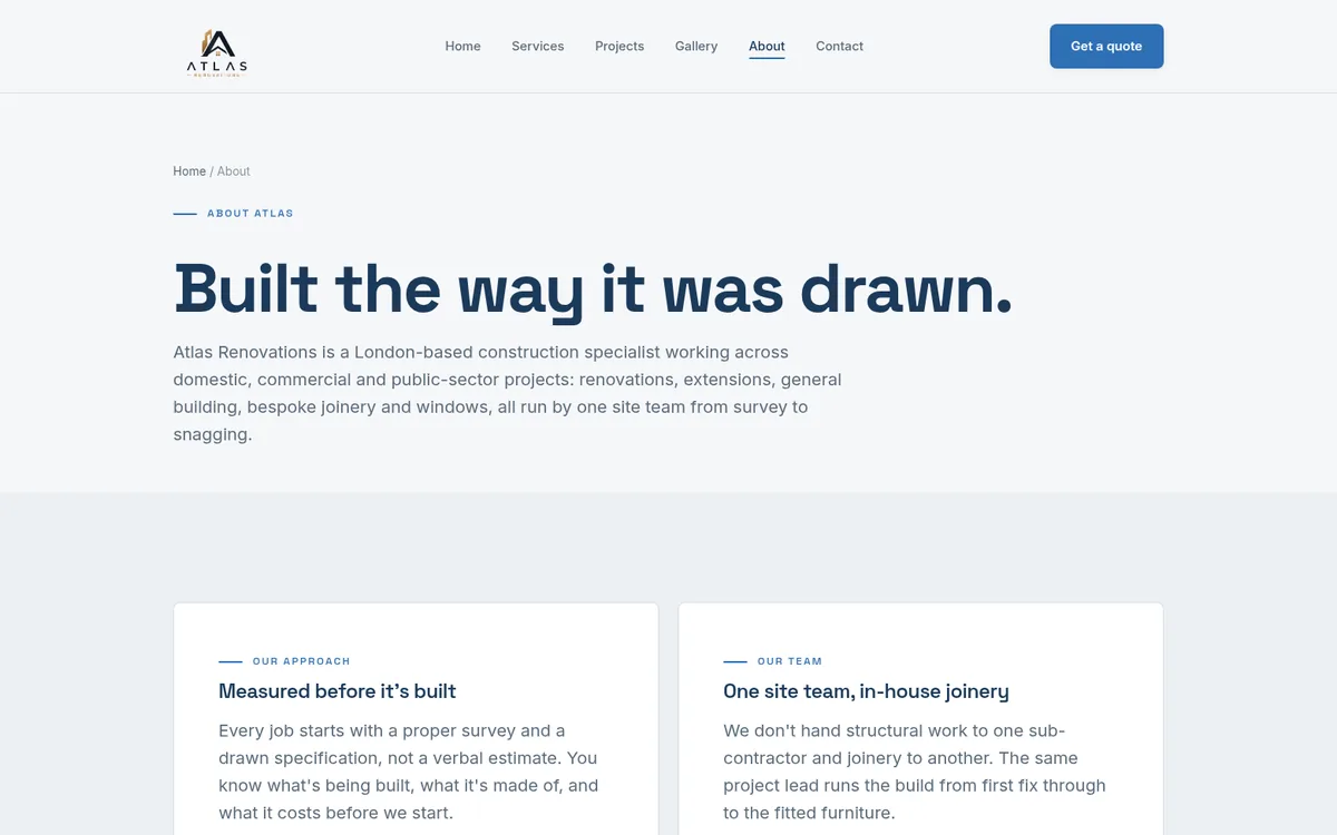 Atlas Renovations about page