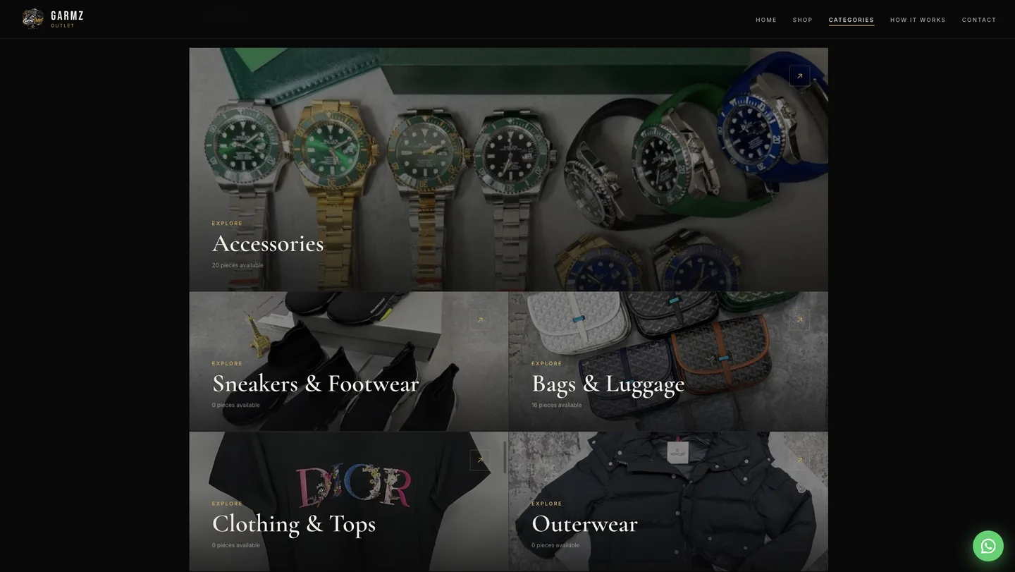 Garmz Outlet — categories