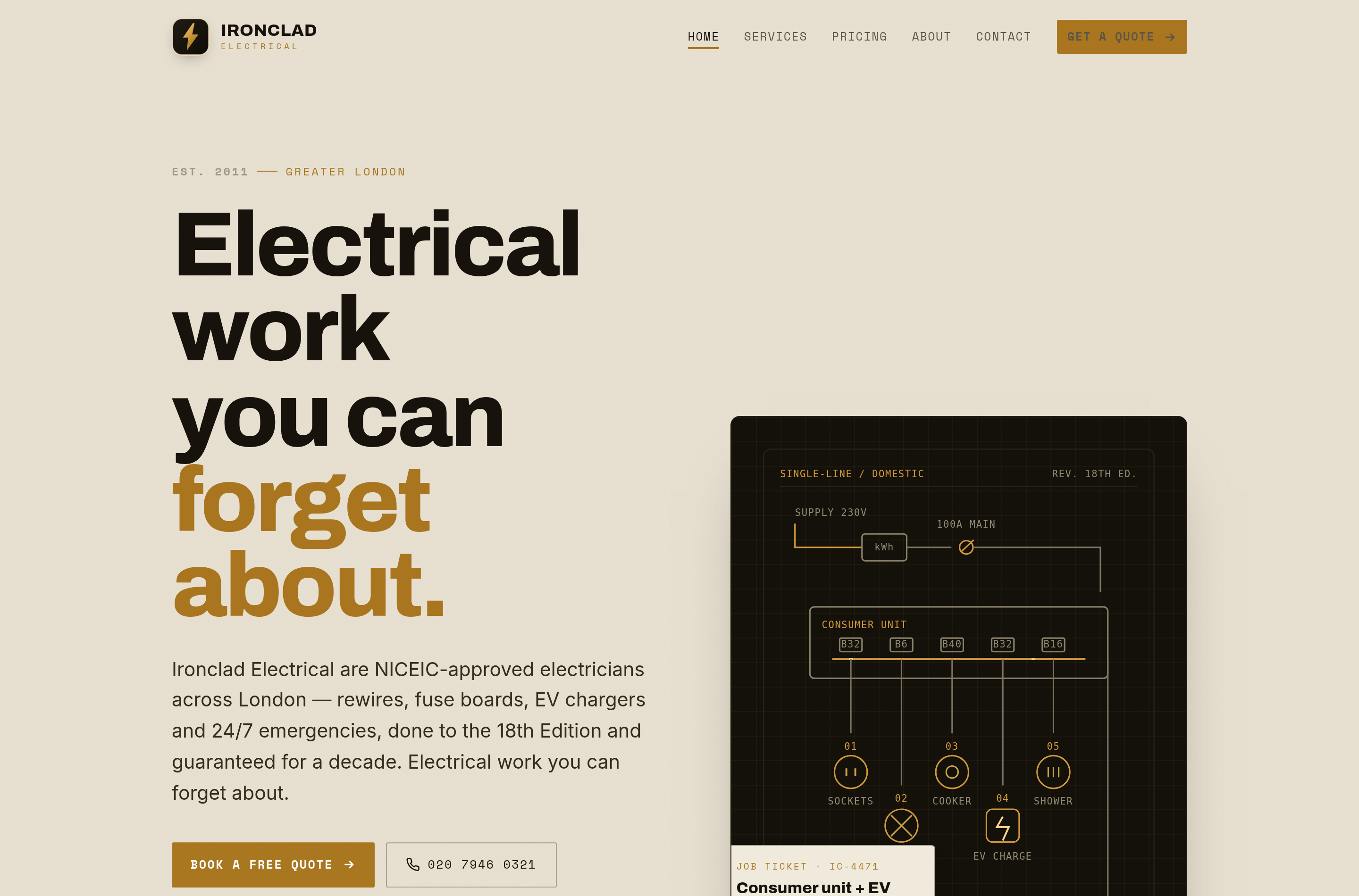 Iron Clad Electrical homepage