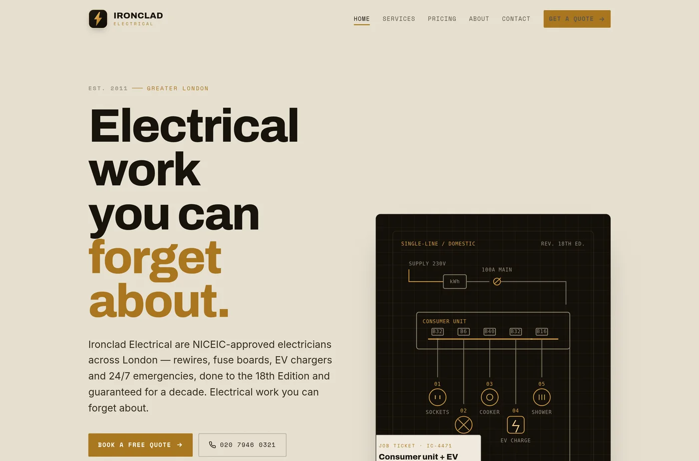 Iron Clad Electrical homepage
